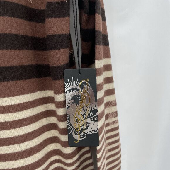 Ed Hardy by Christian Audigier Size XL Wool Blend Pullover Sweater V-Neck Unisex - Picture 5 of 6